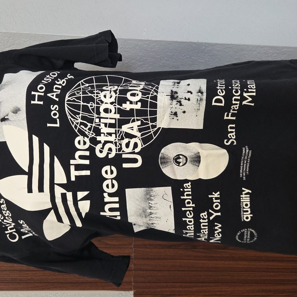 Adidas  Black USA Tour Graphic Tee Small Sz [1159]